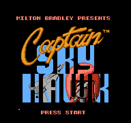 Captain Skyhawk title screen for NES